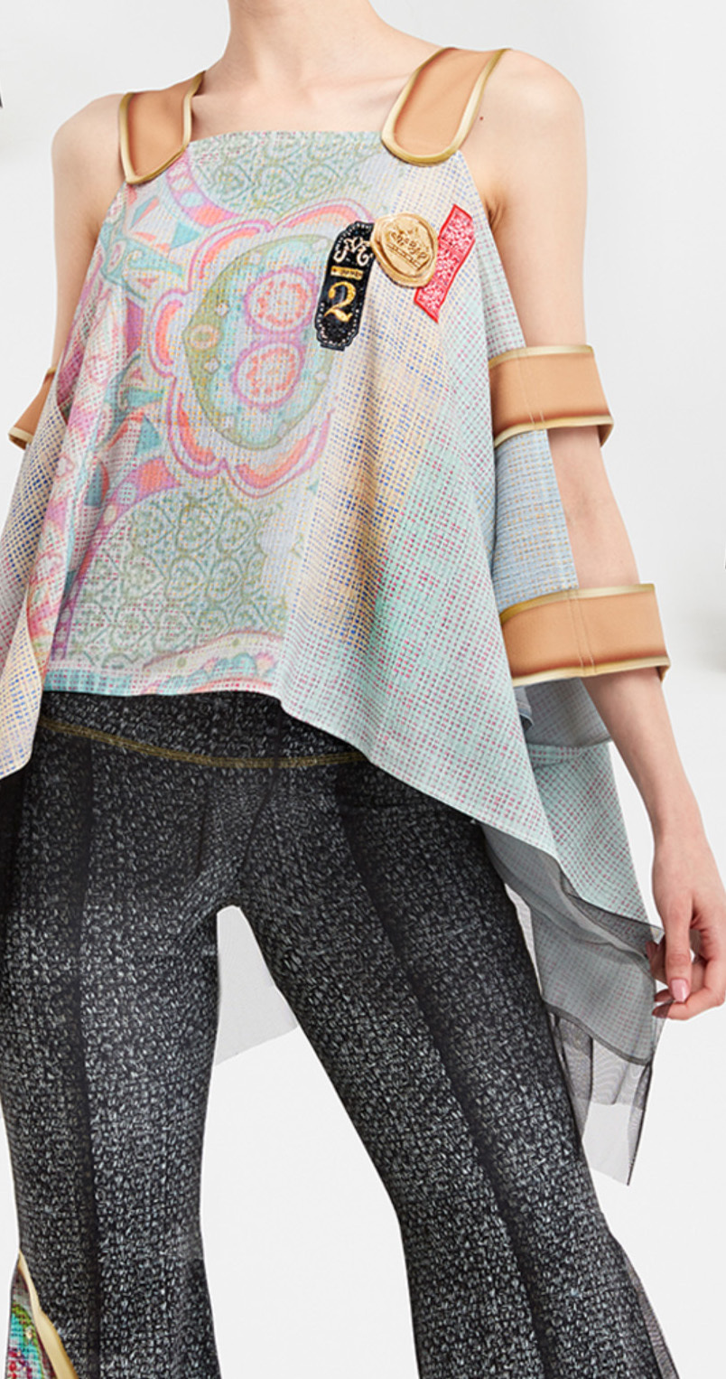 IPNG: Royal Summer Camp Illusion Shawl Blouse (Ships Immed, 1 Left!)