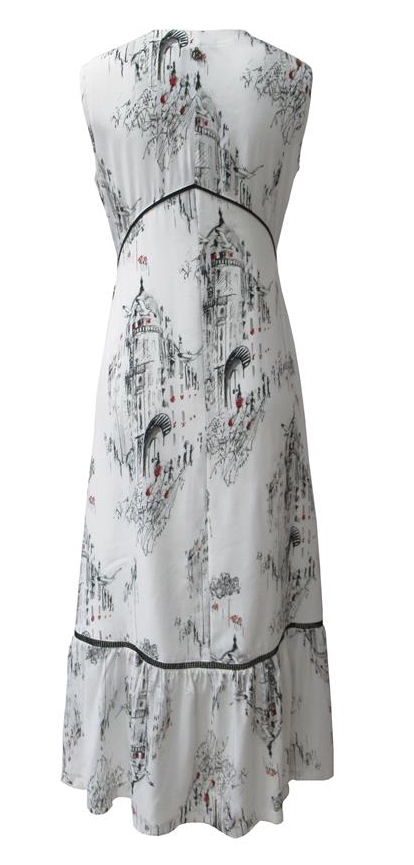 Maloka: A Day In Paris Abstract Art Maxi Dress