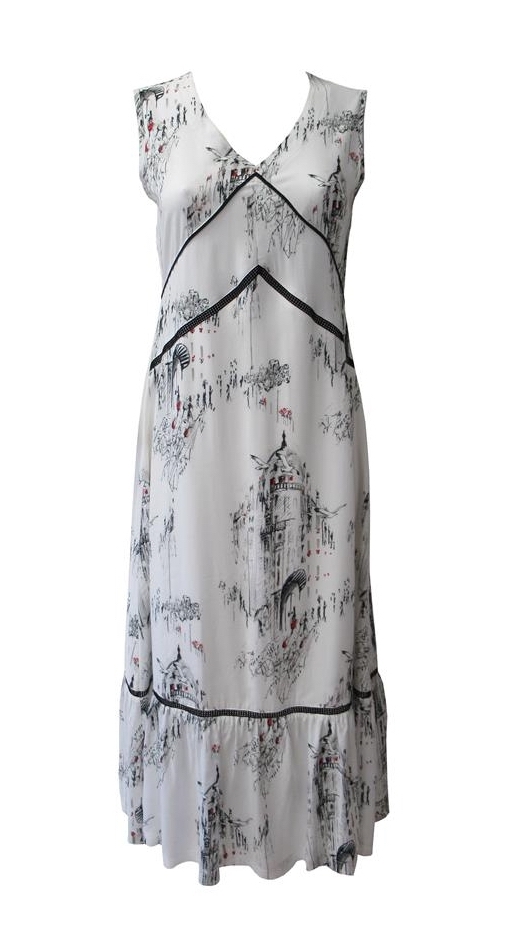 Maloka: A Day In Paris Abstract Art Maxi Dress