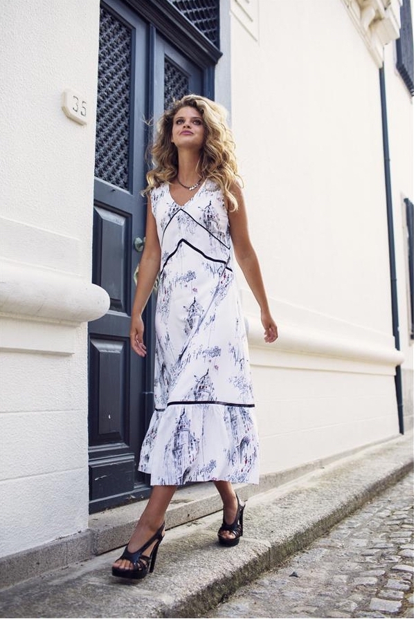 Maloka: A Day In Paris Abstract Art Maxi Dress