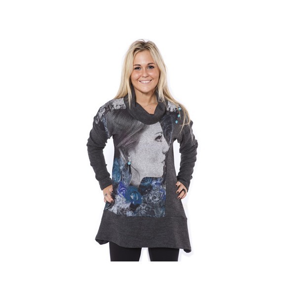 One O One Paris: Fancy Face Tunic ONEOONE_FAUSTINE2_BLUE