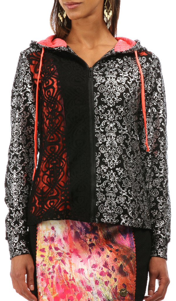 Culito From Spain: Bejeweled Hooded Jacket CULTIO_JACKET_2B_N