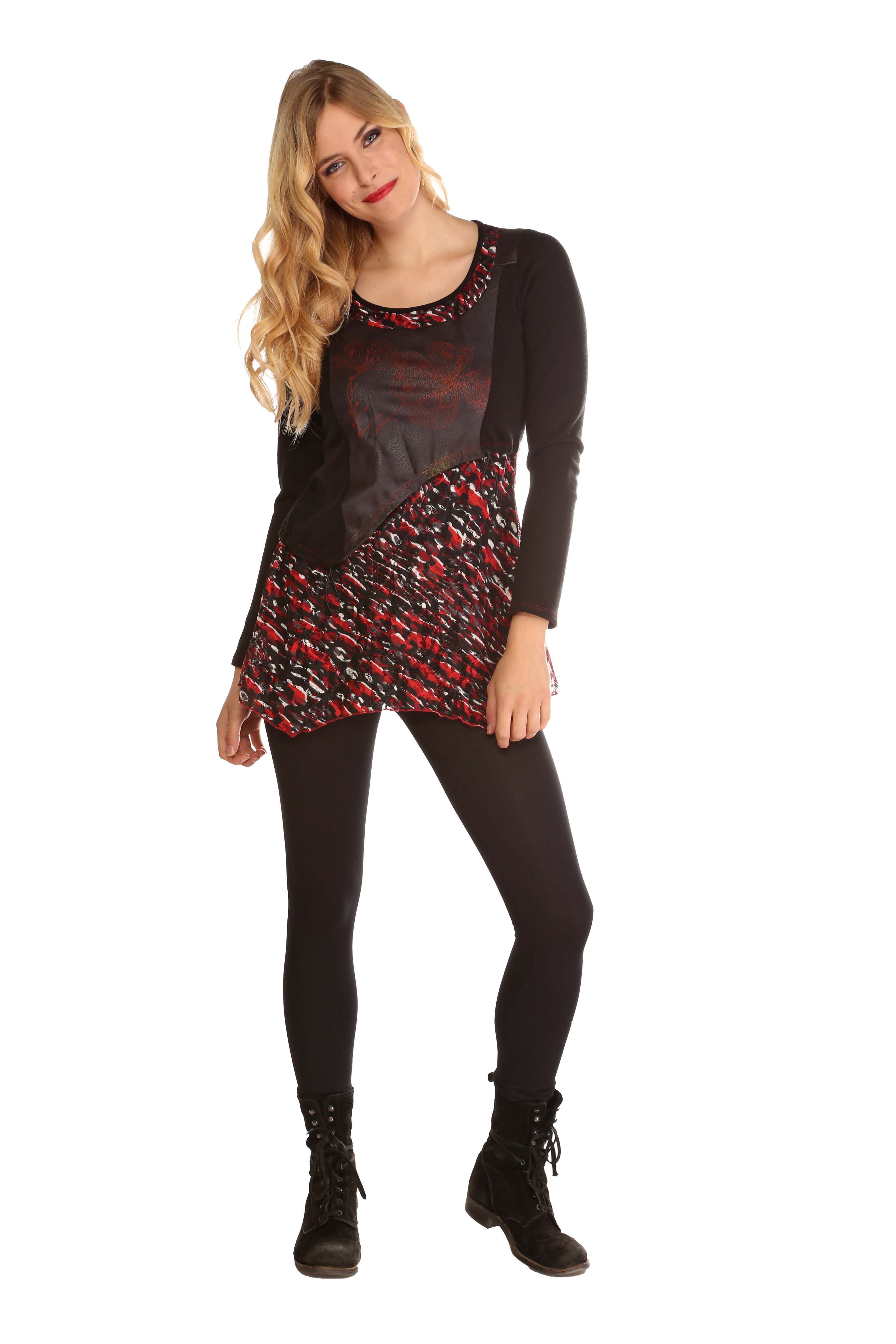 ME Paris: Leather Rose Tunique ME_TRIDENT_TUNIQUE
