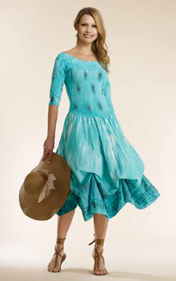 Luna Luz: Frosted Feather Tied & Dyed Dress SOLD OUT LL_F93T_N