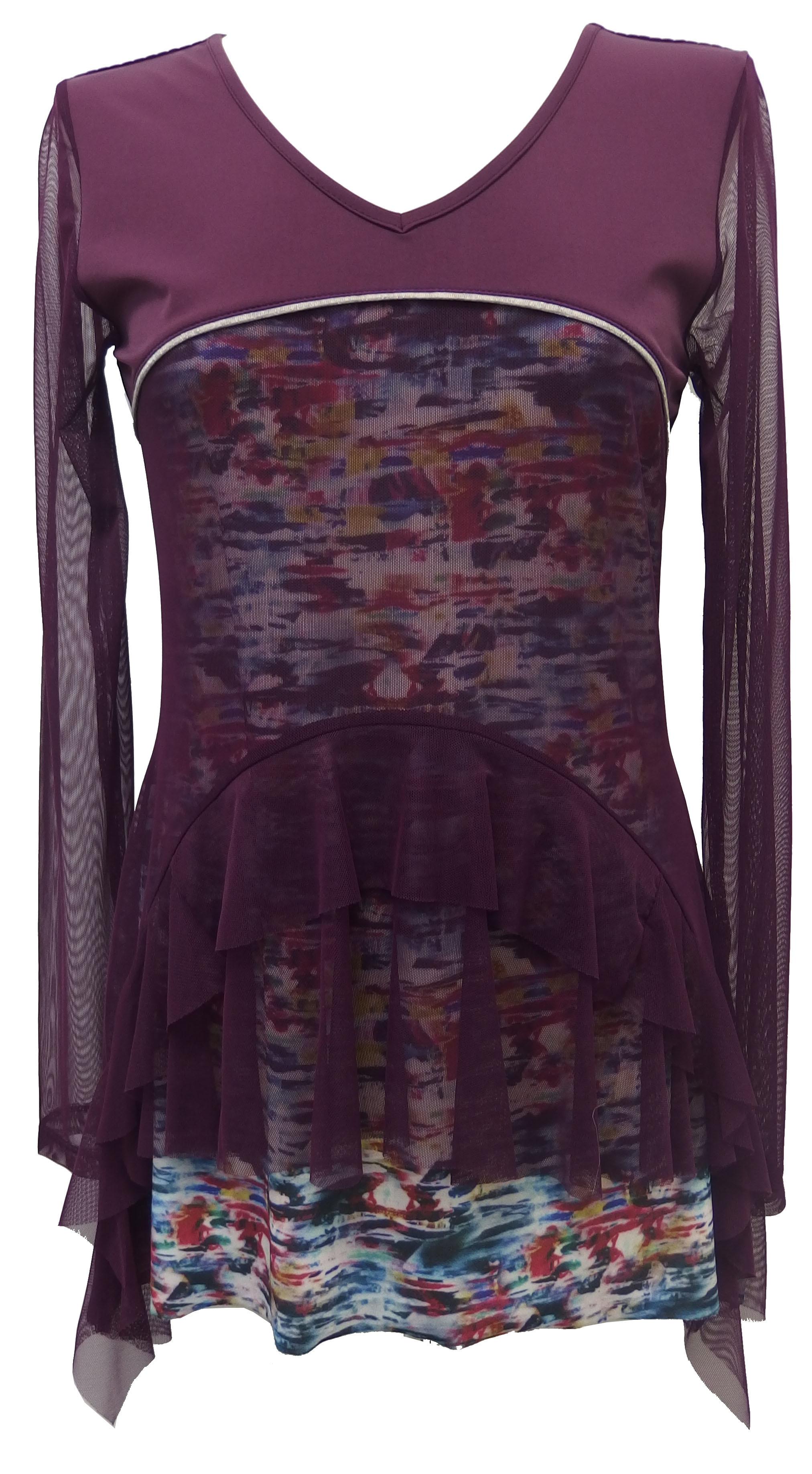 Maloka: Asymmetrical Diamond & Princess Lace Tunic (Only Purple Left)
