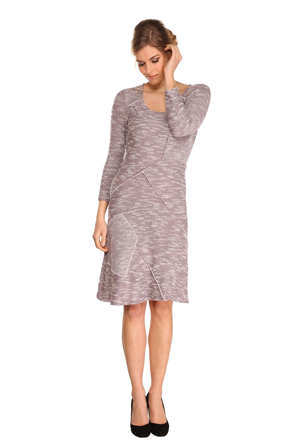 Me Paris: Pale Rose Pieced Heather Dress (1 Left!) ME_ROBINE