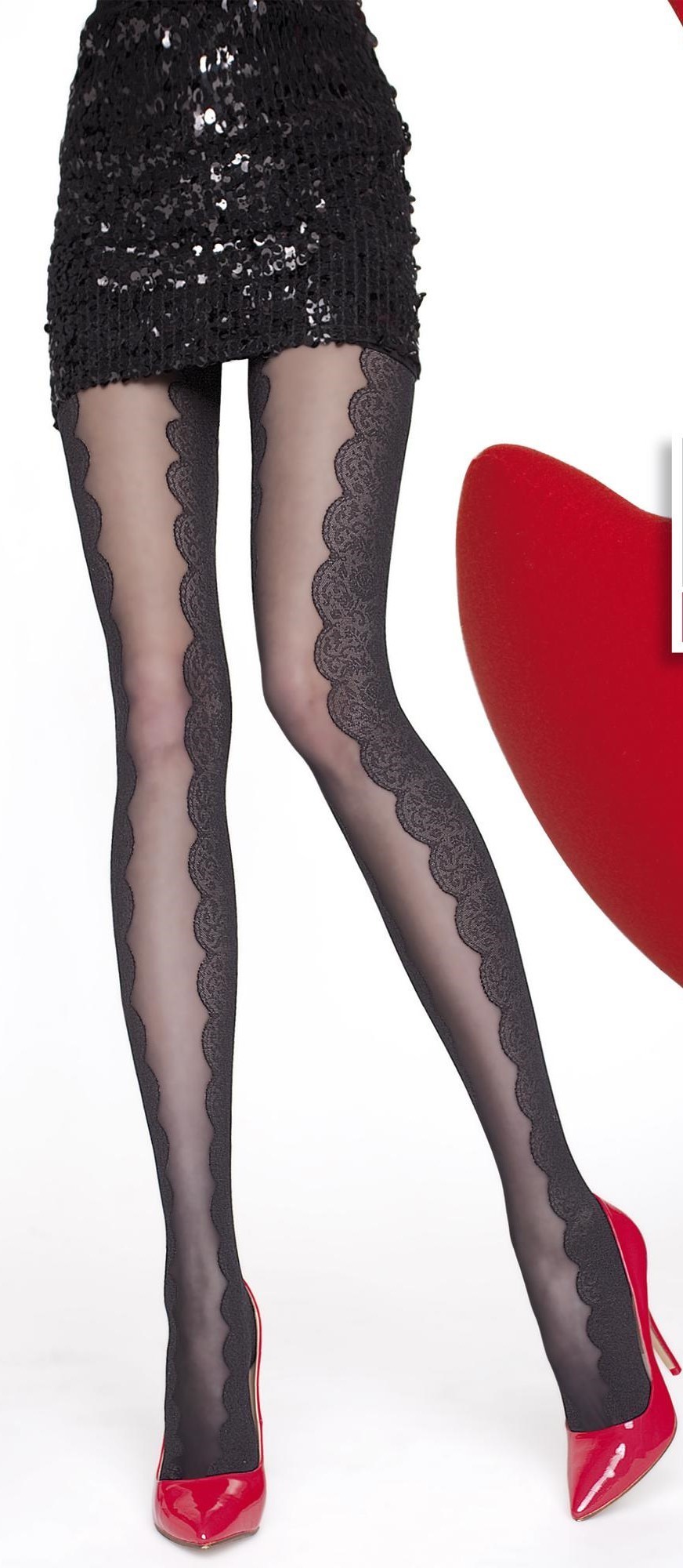 Fiore: Flower Wave Semi Opaque Tights (Only Cappuccino, Few Left!) FIO_ONELLA