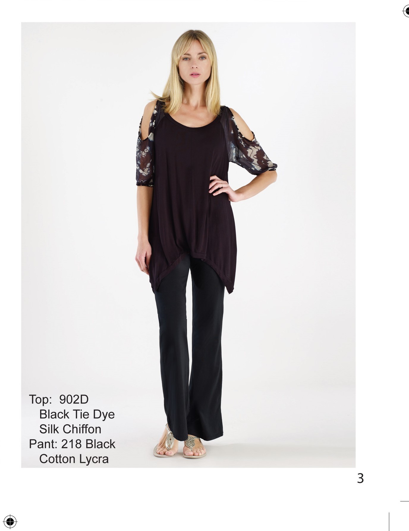 Luna Luz: Silk Chiffon Asymmetrical Tunic (Ships Immed in Black) LL_902D_N