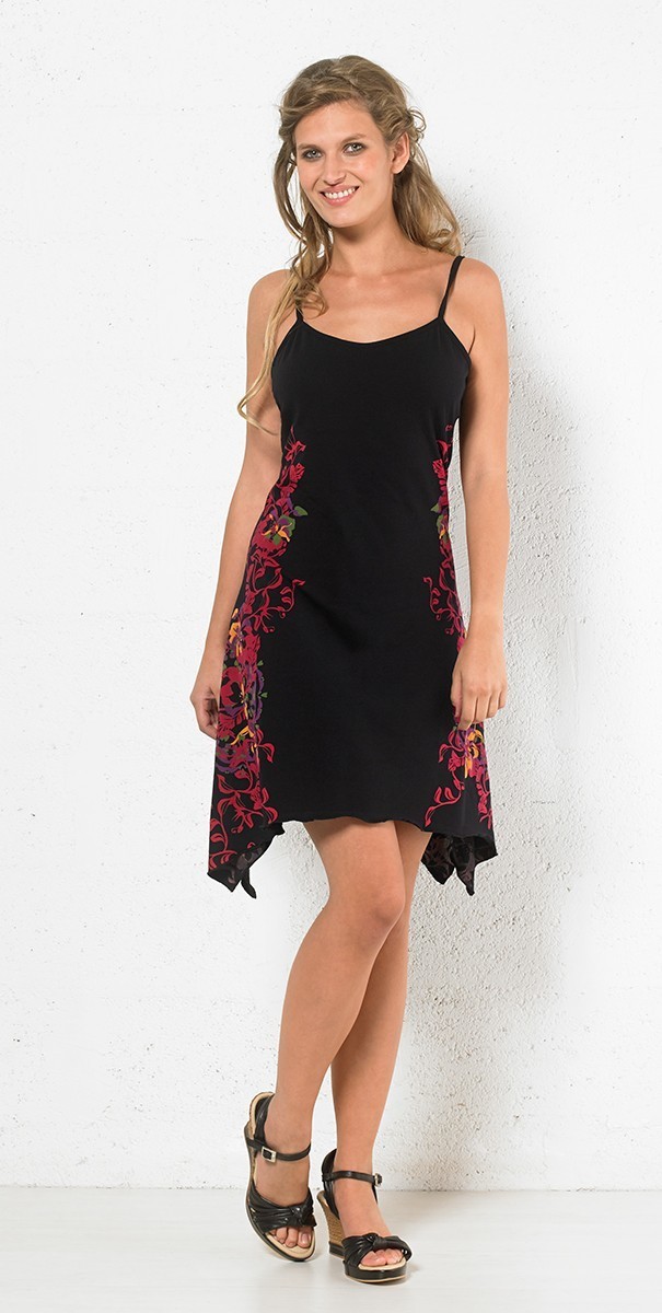 Coline: Asymmetrical Twisted Flower Sundress COLINE_RO14953