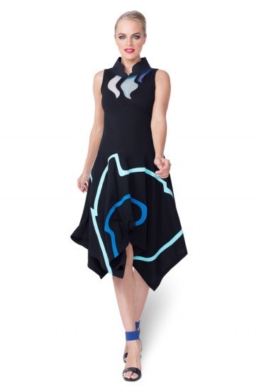 Pygmees Paris: Asymmetrical Sultry Geisha Dress TT1589_N