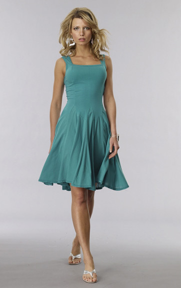 Luna Luz: Godet Dyed Square Neck Dress (Many Colors, Some Ship Immed!)