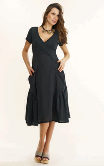 Luna Luz: Cross Over Bodice Pocket Dress SOLD OUT LL_439_N1