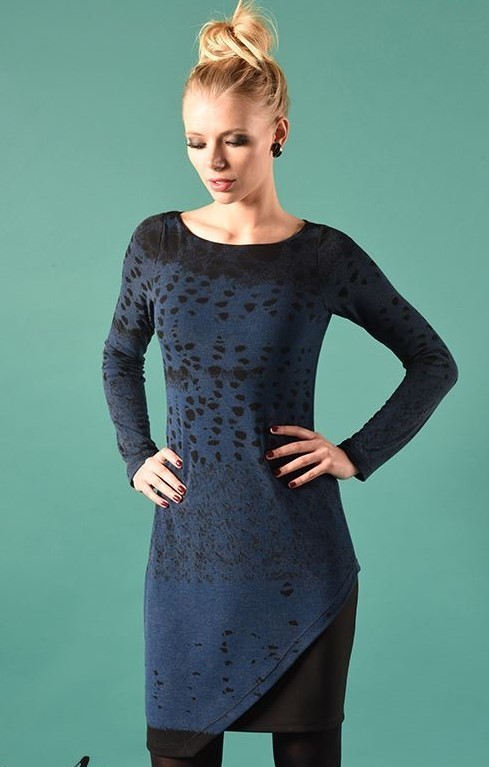 Eroke Italy: Asymmetrical Shades of a Midnight Sky Dress EROKE_ABD51_N2