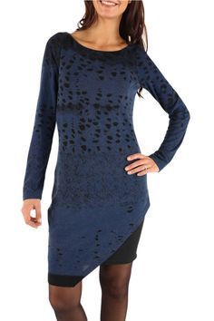 Eroke Italy: Asymmetrical Shades of a Midnight Sky Dress