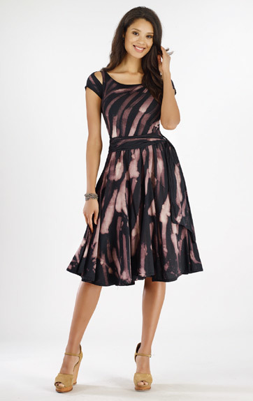 Luna Luz: Rain Forest Gored Dress with Cut Out Sleeves (1 Left, Ships Immed!) LL_375Z