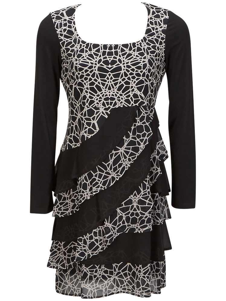 Eroke Italy: Asymmetrical Layers of Ruffles Dress EROKE_ABD69