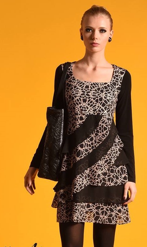 Eroke Italy: Asymmetrical Layers of Ruffles Dress