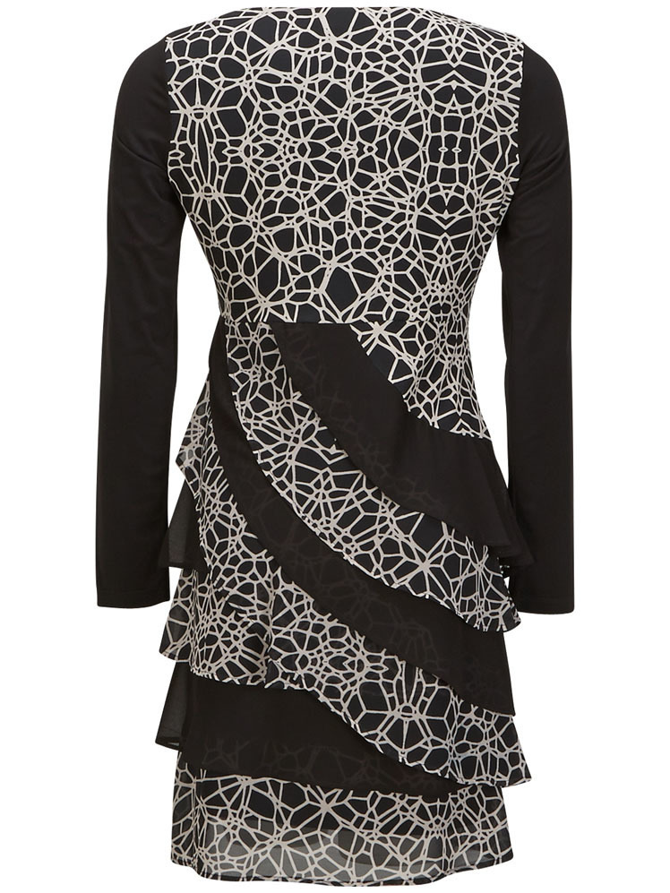 Eroke Italy: Asymmetrical Layers of Ruffles Dress