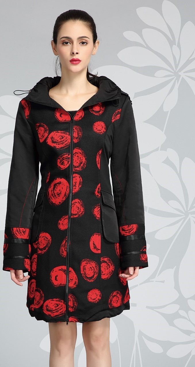 L33 Paris: Abstract Rosette Long Coat L33_XM1423_N2
