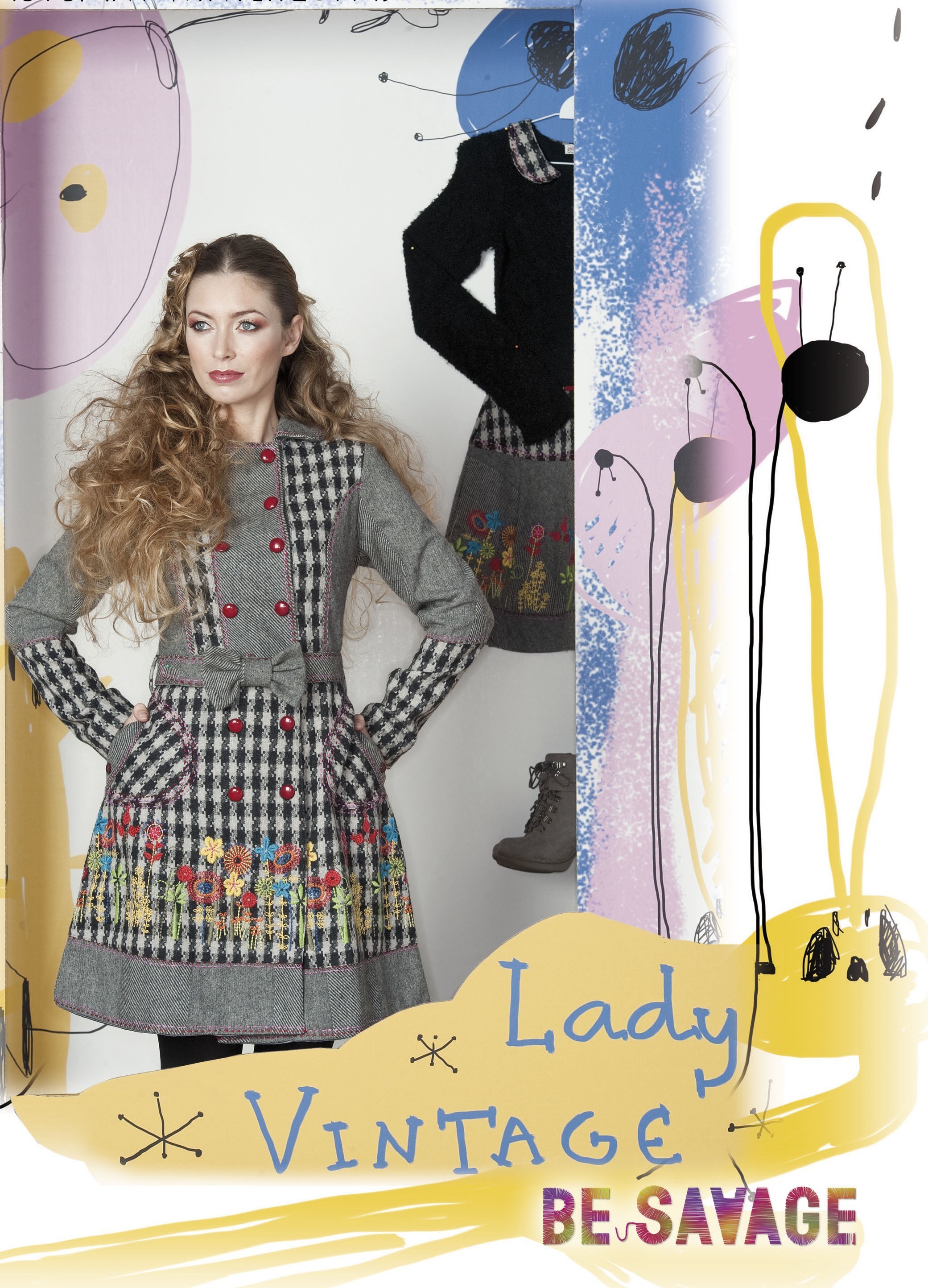 Savage Culture: Lovely Wool Bow Coat Anita (1 Left!) SAVAGE_27004_N1