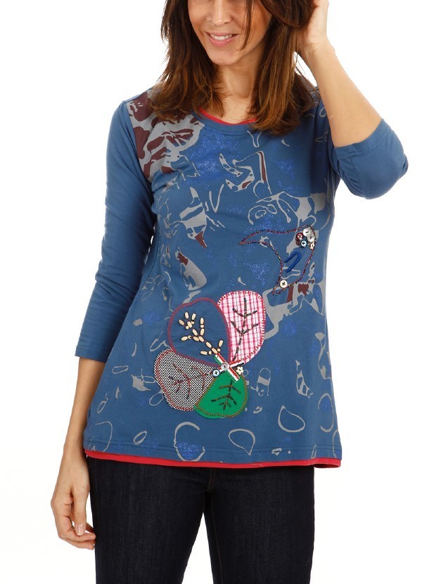 S'Quise Paris: Wildflower Patchwork & Color Block Hem Tunic (More Colors!) SQ_1829_N