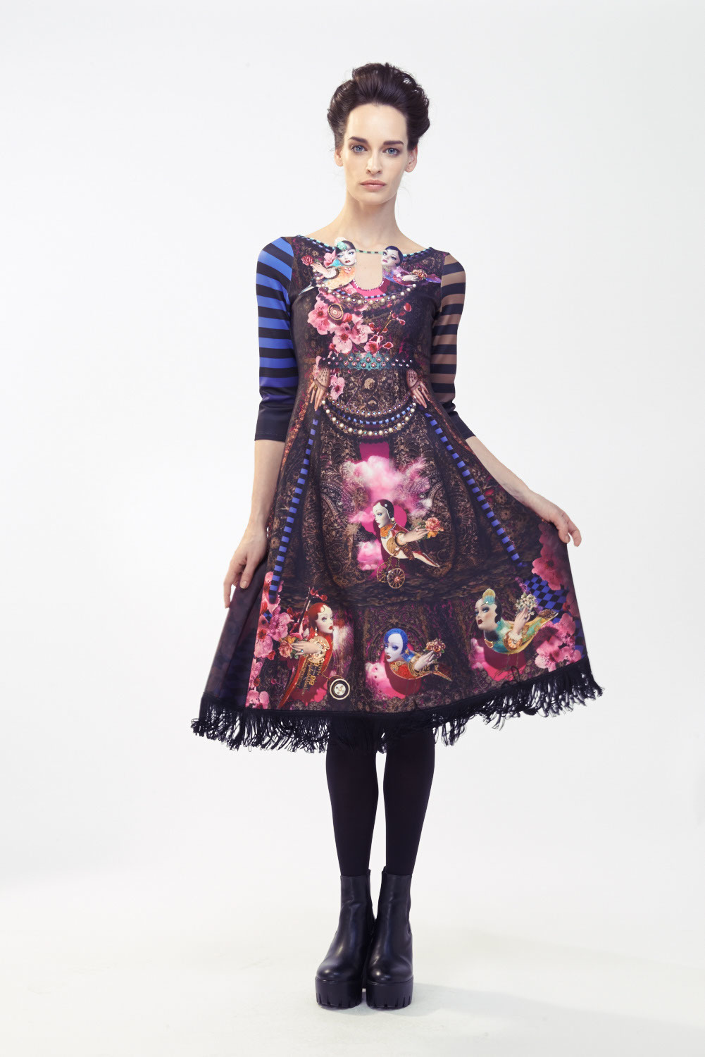 IPNG: Venetian Mask Color Block Dress (Ship Immed, 1 Left!)