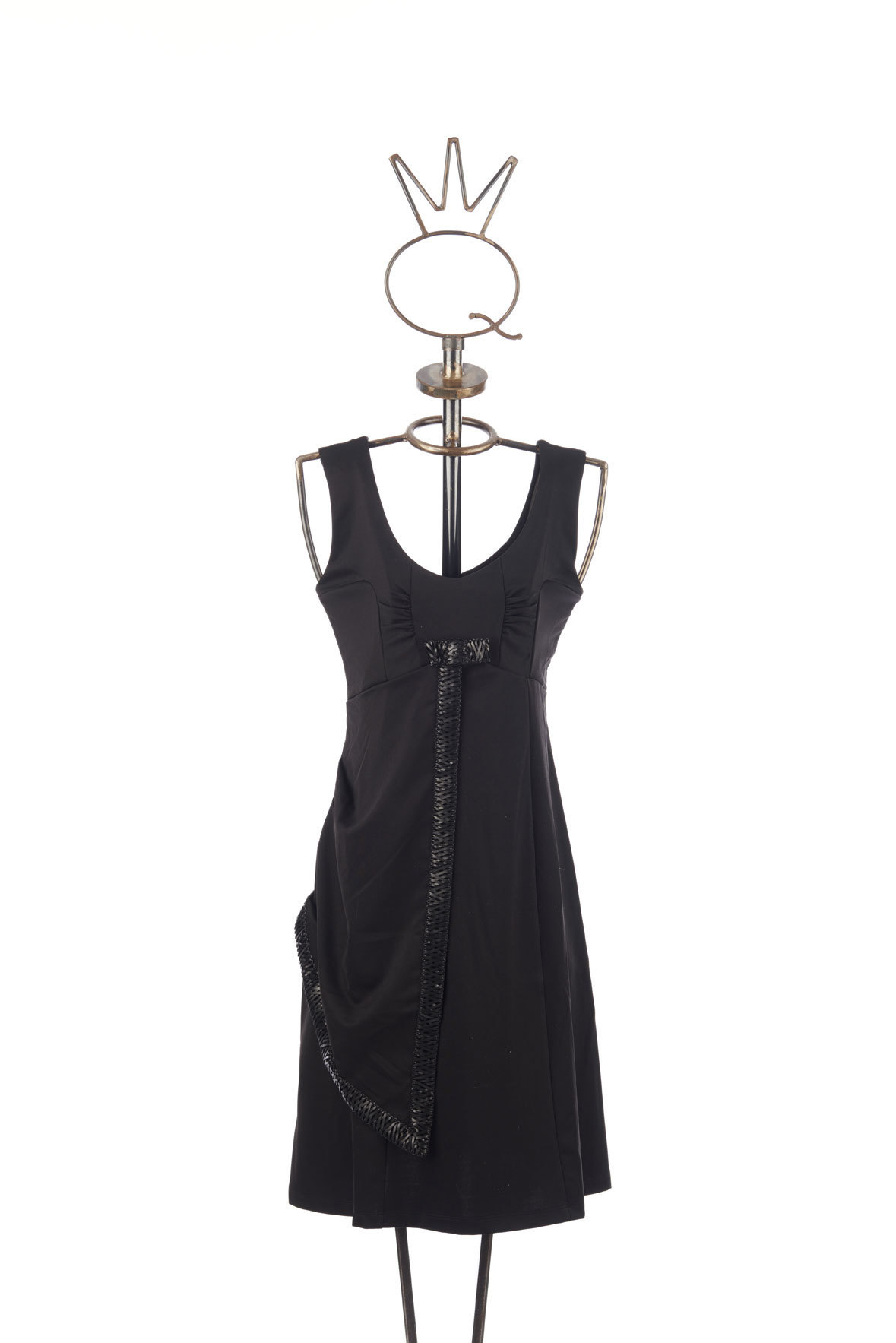 Save the Queen: Asymmetrical Draped Black Bow Dress (1 Left!) STQ_BLACK_BOW_N1