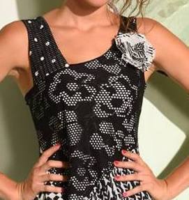 Eroke Italy: Black Magic Mixed Media Asymmetrical Dress (1 Left!)