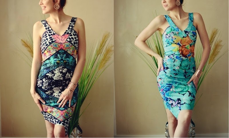 Eroke Italy: Orange Rose Asymmetrical Sheath Dress (Reversible: 2 Dresses in 1!)