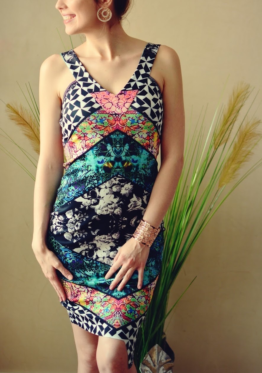 Eroke Italy: Orange Rose Asymmetrical Sheath Dress (Reversible: 2 Dresses in 1!)