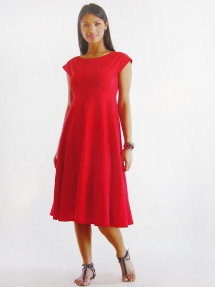 Luna Luz: Cotton Batiste Boatneck Midi Dress (1 Left, Ship Immed!) LL_401