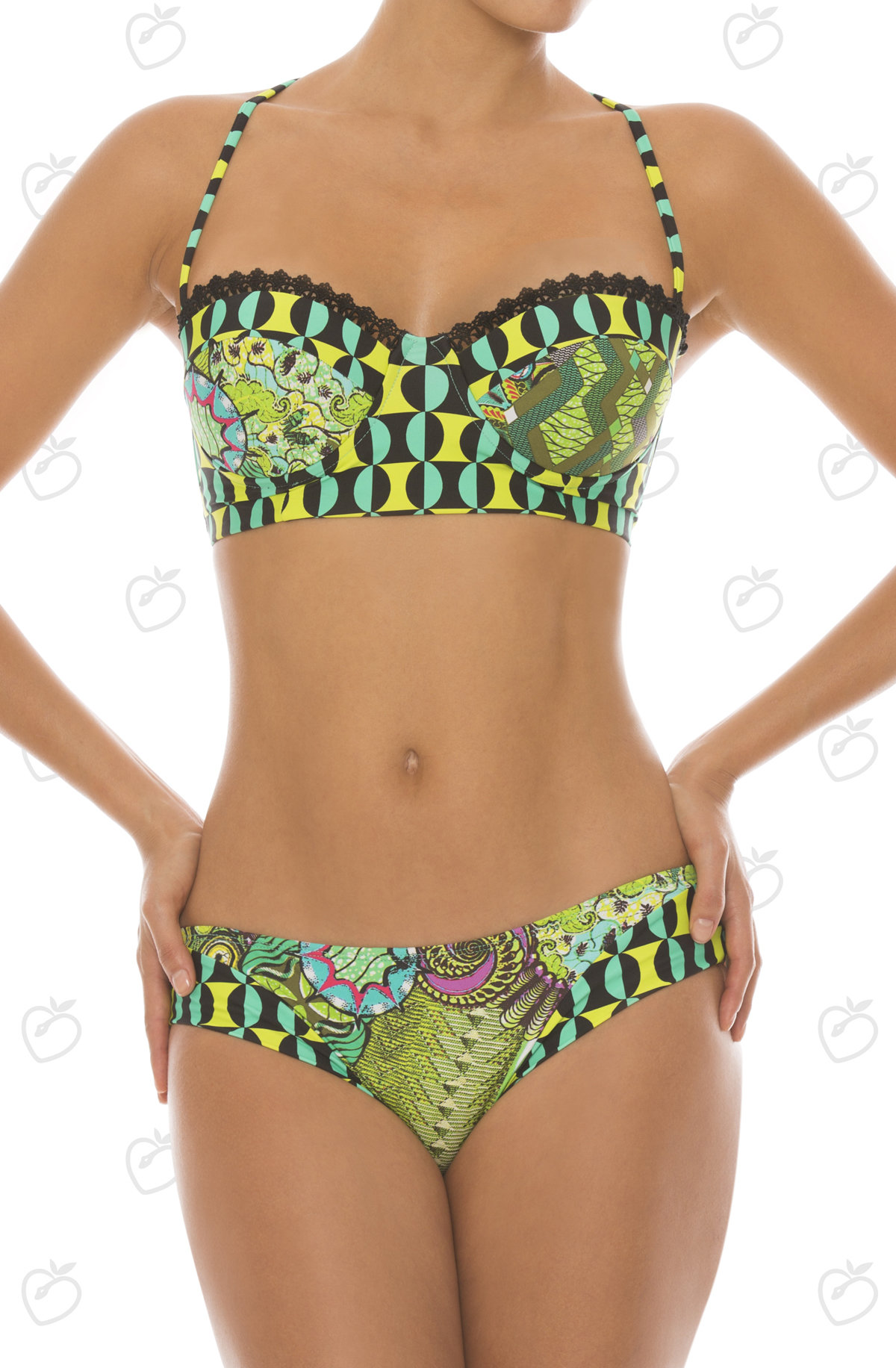 Paradizia Swimwear: Pink Martini Bustier (Shown with matching Hipkini)