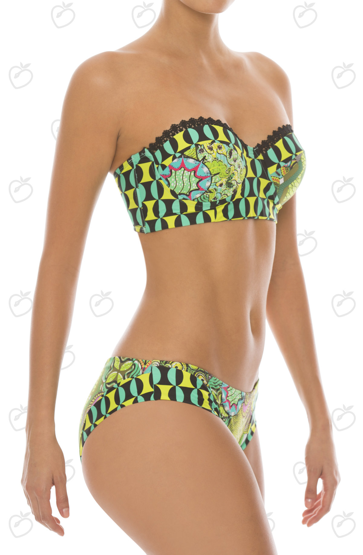Paradizia Swimwear: Pink Martini Bustier (Shown with matching Hipkini)