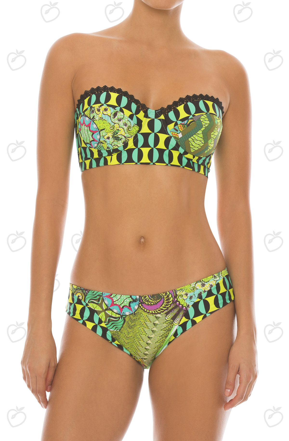 Paradizia Swimwear: Pink Martini Bustier (Shown with matching Hipkini)