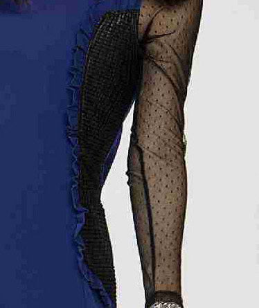 Maloka: Side Ruffled & Laced Midi Nylon Dress (1 Left!)