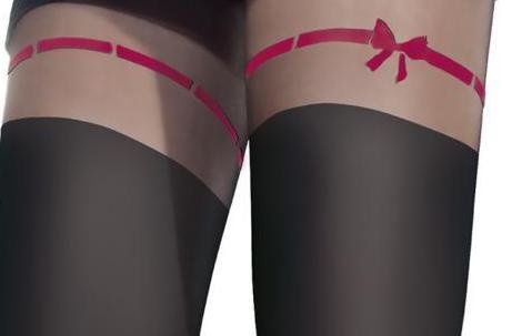 Fiore: Little Wine Red Bow Opaque Tights