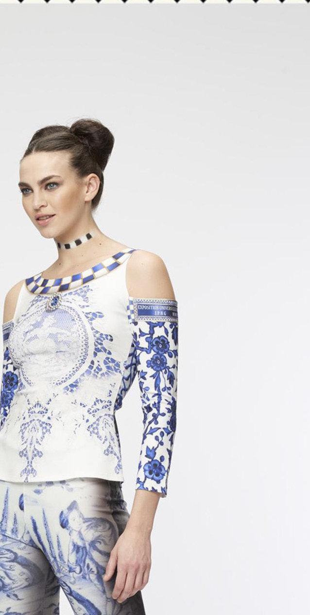 IPNG: Blue Ice Cutout Shoulder Top SOLD OUT