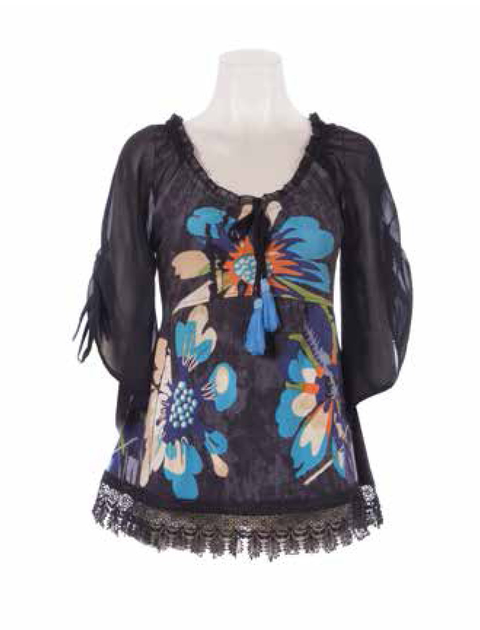 Savage Culture: Blue Violet Cotton Keyhole Blouse Randa
