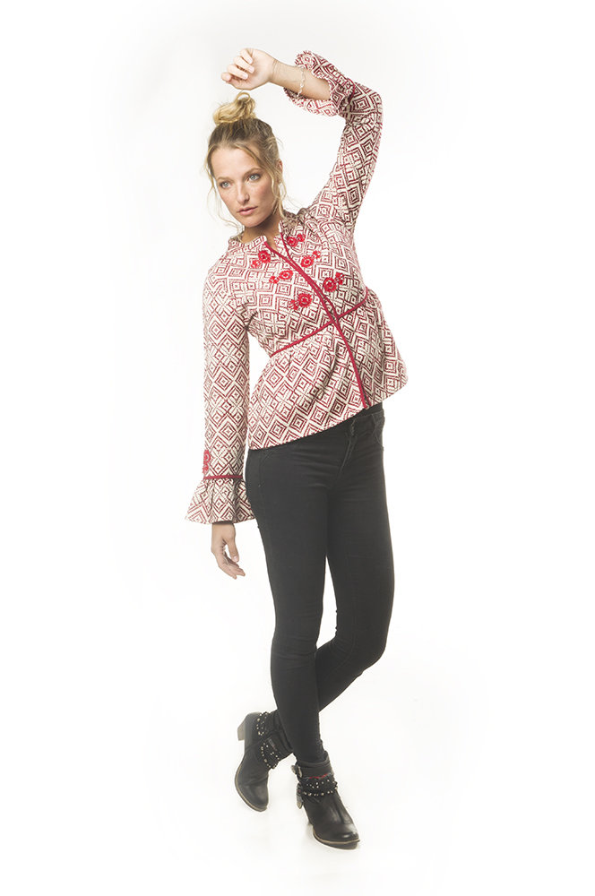 Savage Culture: Ruffles & Colorblock Firebird Nelia Jacket