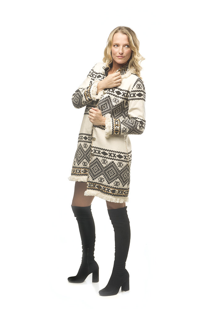 Savage Culture: Pearl Fringe Long Coat Lily