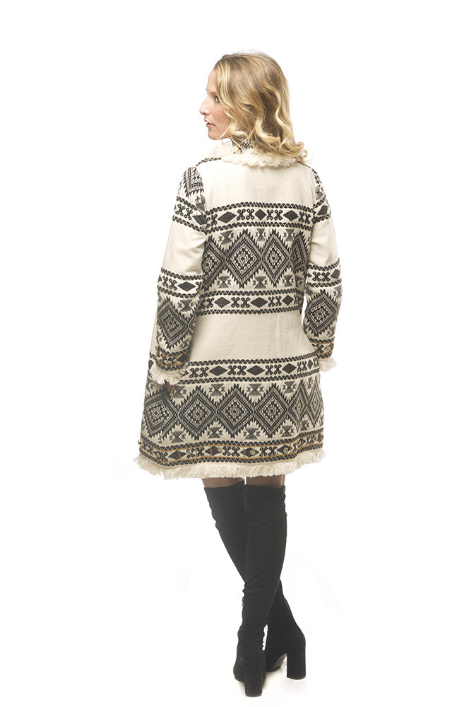 Savage Culture: Pearl Fringe Long Coat Lily