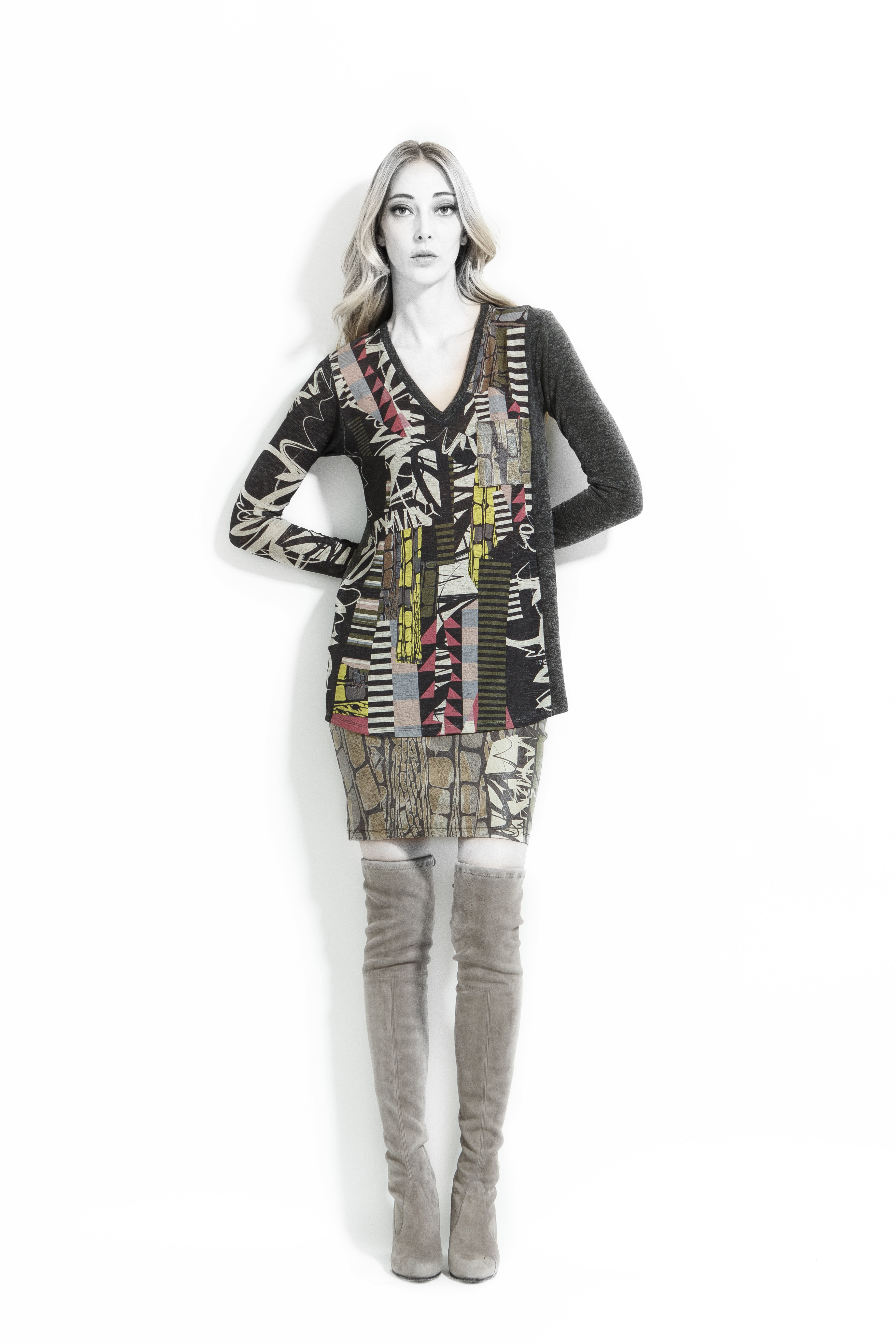 Volt Design: Pink Mocha Strip Tunic Blabla (Ships Immed, 1 Left!) VD_365_PAP_C_N