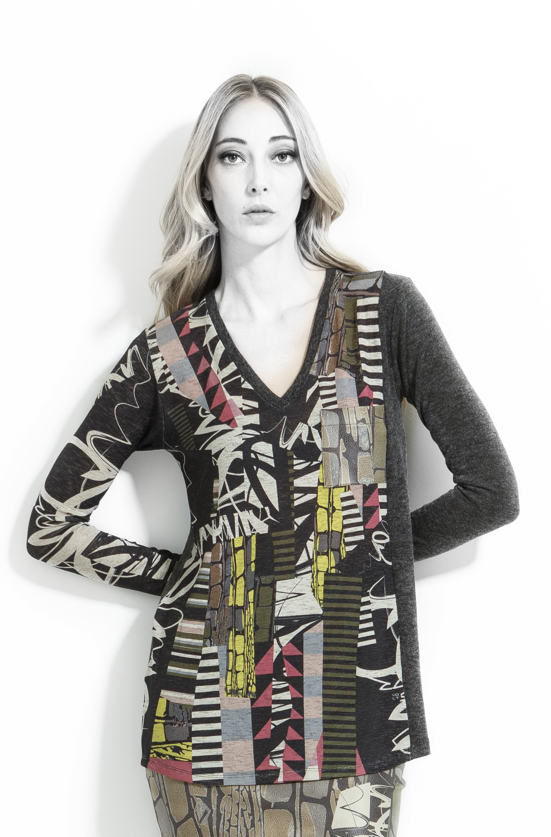 Volt Design: Pink Mocha Strip Tunic Blabla (Ships Immed, 1 Left!)