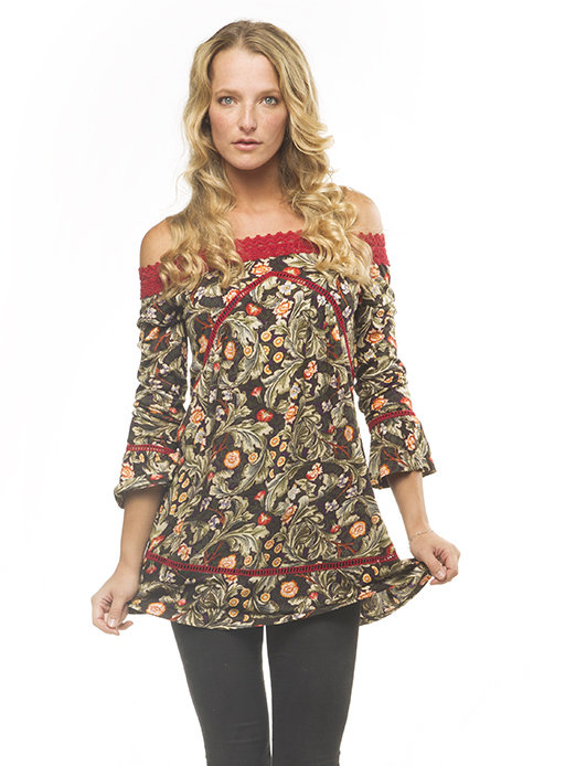Savage Culture: Olive Tree Cherry Fringe Tunic Tunissa SAVAGE_33120