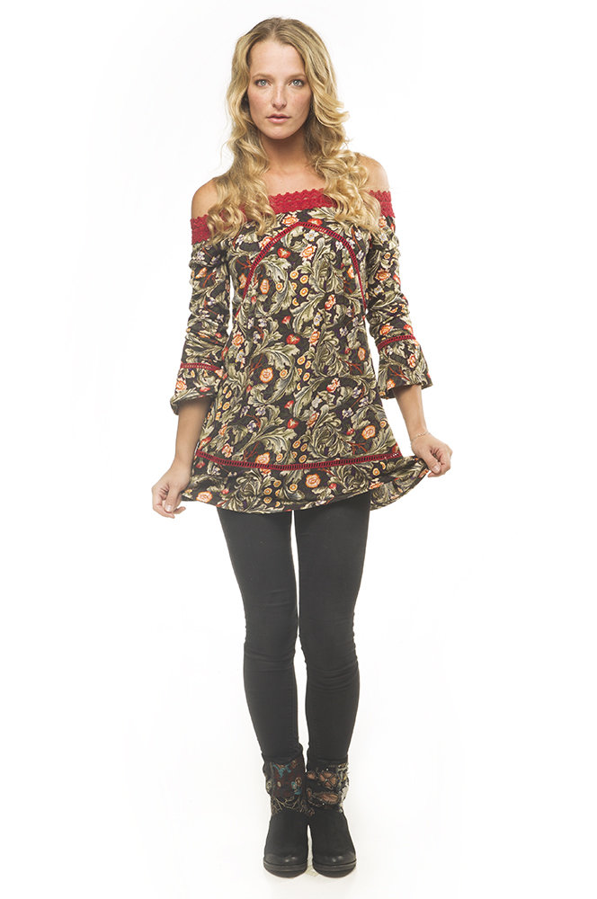 Savage Culture: Olive Tree Cherry Fringe Tunic Tunissa