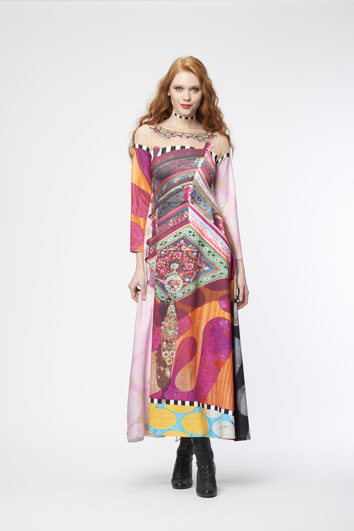 IPNG: Pink Lotus Colorium Cold Shoulder Dress (Ships Immed, 1 Left!)