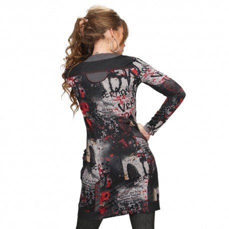 S'Quise Paris: Urban Graffiti Zip Up Tunic