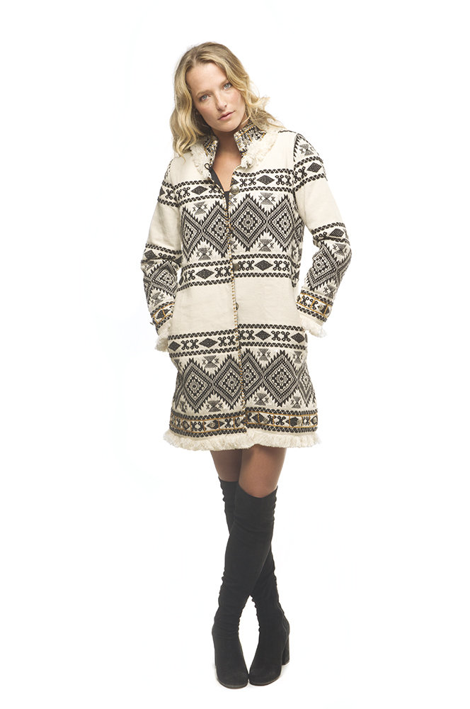 Savage Culture: Pearl Fringe Long Coat Lily