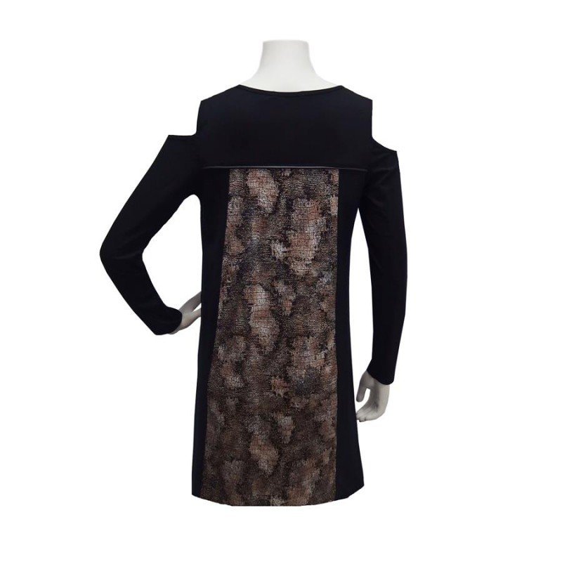 Maloka: Champagne Gloss Cold Shoulder Dress (2 Left!)