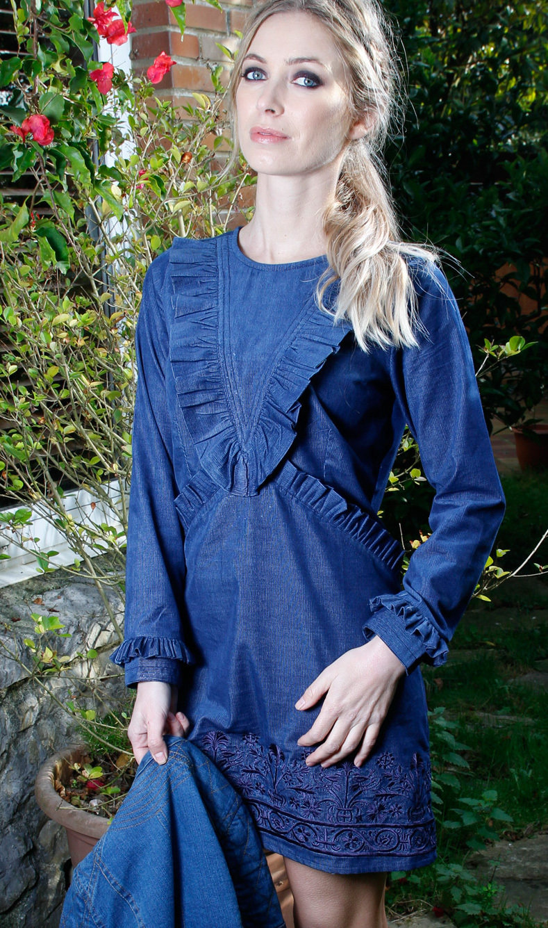 Savage Culture: Frivolous Frills Corduroy Dress Daniella (More Colors!) SAVAGE_33050